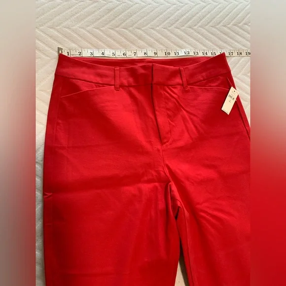 Old Navy Pixie High Rise Secret Slim Pockets Cotton‎ Blend Pants Sz 12 Tall Red - Picture 4 of 8
